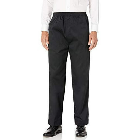 Men's Full Elastic Waist Pull-On Pants with Mock Fly