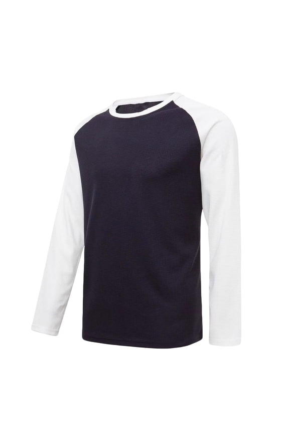 Men's Full Length Sleeve Raglan Cotton Athletic Baseball Jersey Tee Shirt Sports Basketball Long Sleeve Raglan Shirt Wicking and Breathable Pullover Tops, Navy (XX-Large)