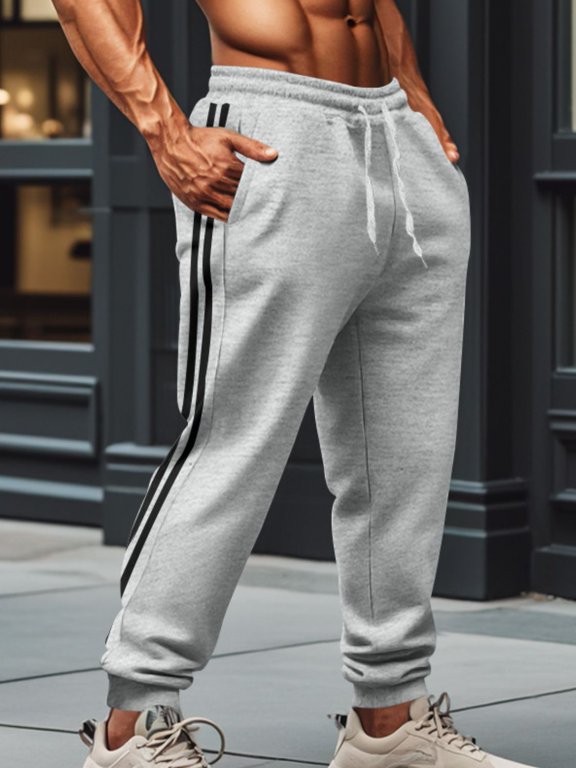 Men's Full Size Drawstring Pants With Pockets Plus Size