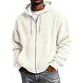 thumbnail image 1 of Men's Full Zip Corduroy Hooded Long Sleeve Casual Cardigan Jacket With Pockets Fall winter Outerwear, 1 of 4