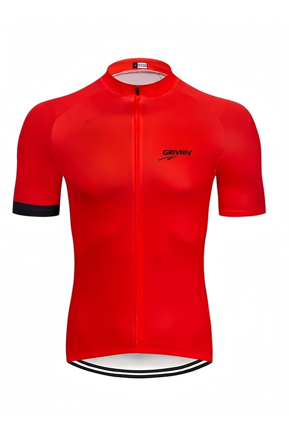 Men's Full Zip Cycling Jersey Breathable Tops Bicycle Short-Sleeved Jersey Bike Shirt