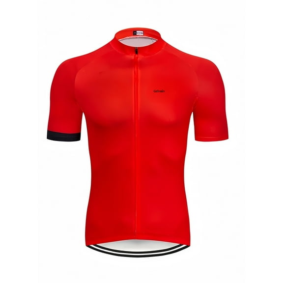 Men's Full Zip Cycling Jersey Breathable Tops Bicycle Short-Sleeved Jersey Bike Shirt