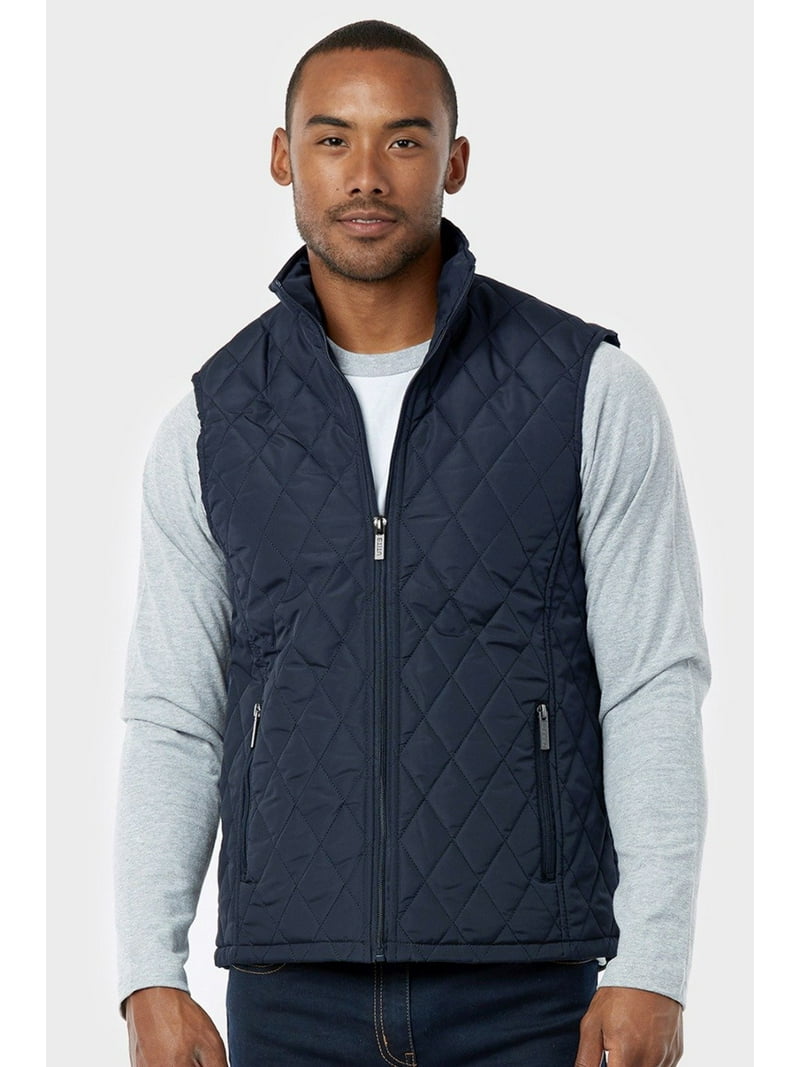 Men's Full-Zip Diamond Quilted Lightweight Padded Puffer