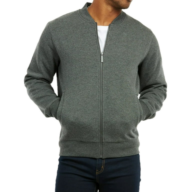 Fleece bomber jacket mens outlet