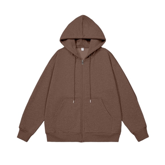 Men's Full-Zip Fleece Hooded Sweatshirt, Winter Warm Long Sleeve Casual Coat with Pockets