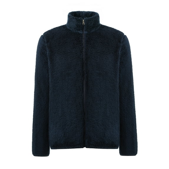 Men's Full-Zip Fleece Jacket Winter Cotton-padded Jacket Thickened Thermal Jacket Outdoor Lamb Fleece Jacket Mens Lightweight Jackets Men Winter Coats Trench Coat