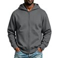 thumbnail image 1 of Men's Full Zip Hooded Sweatshirt, Lightweight Athletic Zip Up Hoodie with Pockets, Long Sleeve Casual Running Track Jacket for Gym and Sports, 1 of 6