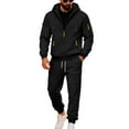thumbnail image 1 of Men's Full Zip Hooded Sweatshirt and Drawstring Jogger Pants Set Casual Tracksuit with Multiple Zippered Pockets, 1 of 5