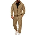 thumbnail image 1 of Men's Full Zip Hooded Sweatshirt and Drawstring Jogger Pants Set Casual Tracksuit with Multiple Zippered Pockets, 1 of 5