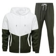 thumbnail image 1 of Men's Full Zip Hooded Tracksuit Set Two Piece Long Sleeve Jacket and Drawstring Waist Pants for Daily Wear Sports, 1 of 4