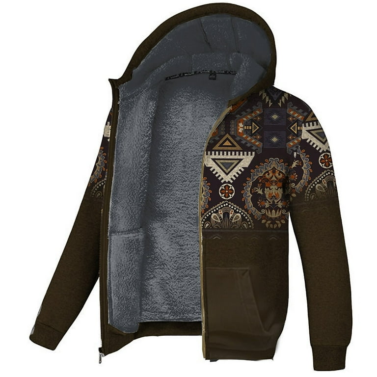 Men s Full Zip Hoodie Jacket Black Hooded Tribal Graphic Prints Zipper Print Casual Daily Sports 3D Print Fleece Basic Streetwear Designer Fall