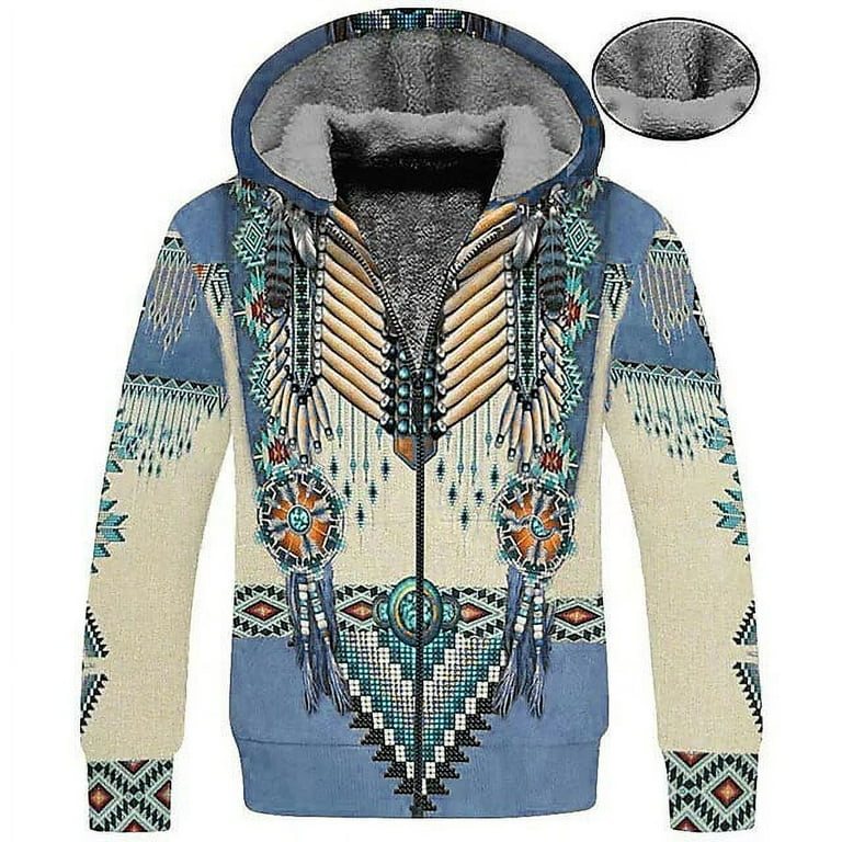 Men s Full Zip Hoodie Jacket Hooded Tribal Graphic Prints Zipper Print Casual Daily Sports 3D Print Fleece Basic Designer Fall Winter Clothing