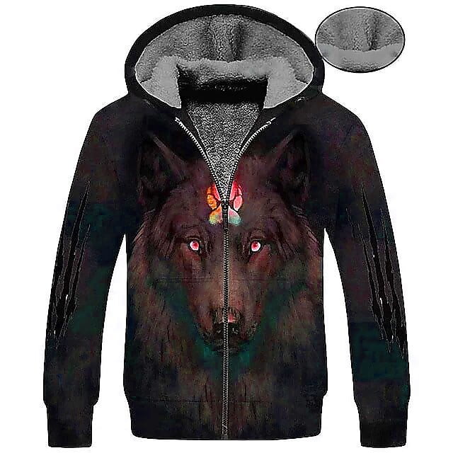 Red and best sale blue wolf hoodie