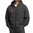 thumbnail image 1 of Men's Full Zip Hoodie Long Sleeve Casual Sweatshirt with Chest Pocket Drawstring Soft Fall Zip Up Hoodie, 1 of 6