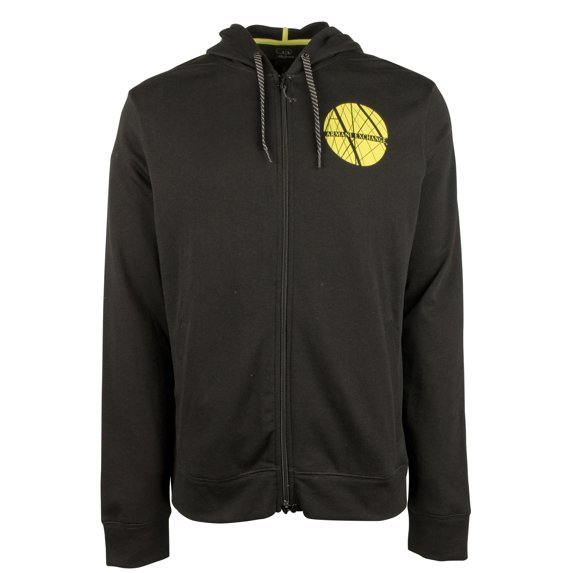 Men's Full Zip Hoodie Sweatshirt-BLK-Medium