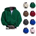 thumbnail image 1 of Men's Full Zip Hoodie Sweatshirt with Pocket Long Sleeve Crewneck Casual Versatile Cardigan Top for Spring Fall, 1 of 7