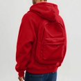 thumbnail image 1 of Men's Full Zip Hoodie with Built-in Backpack Pocket, Raglan Sleeve Utility Sweatshirt for Commute & Streetwear, 1 of 4