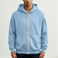 thumbnail image 1 of Men's Full Zip Hoodie with Built-in Backpack Pocket, Raglan Sleeve Utility Sweatshirt for Commute & Streetwear, 1 of 4