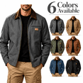 thumbnail image 1 of Men's Full Zip Jackets Fashion Patchwork Lapel Collar Coat Fall Long Sleeve No Hood Outerwear with Zip Pockets, 1 of 8
