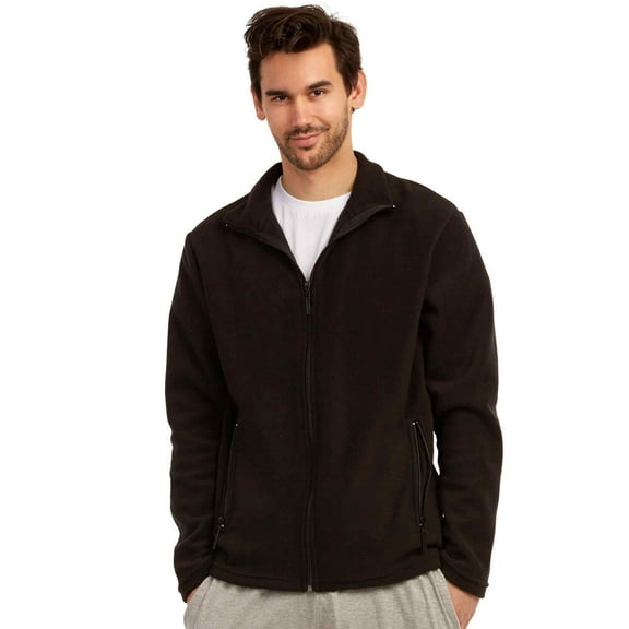 Men's Full-Zip Polar Fleece Jacket, Black XL, 1 Count, 1 Pack