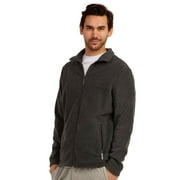 Men's Full-Zip Polar Fleece Jacket, Charcoal Gray M, 1 Count, 1 Pack