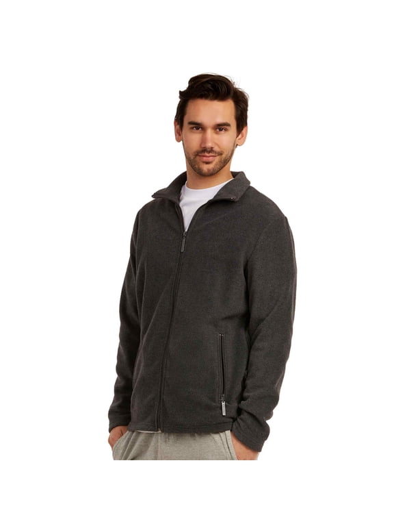 Men's Full-Zip Polar Fleece Jacket, Charcoal Gray M, 1 Count, 1 Pack