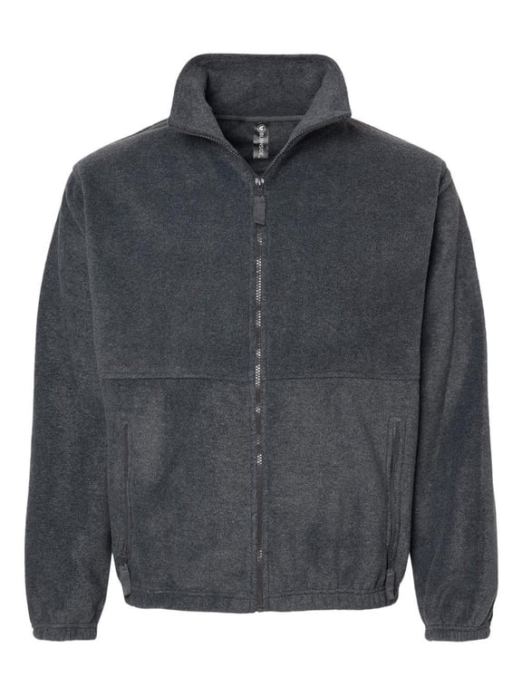 Men's Full-Zip Polar Fleece Jacket - HEATHER CHARCOAL - S