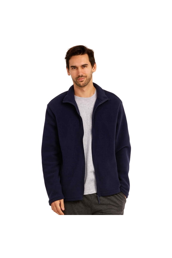 Men's Full-Zip Polar Fleece Jacket, Navy L, 1 Count, 1 Pack