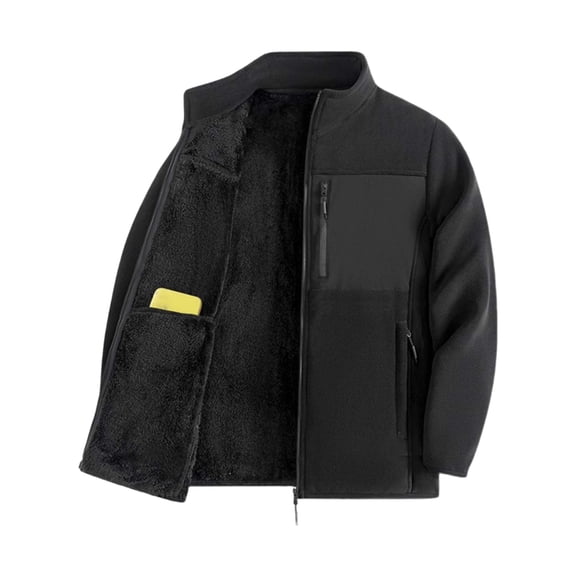 Men's Full Zip Polar Fleece Jacket Outdoor Hiking Thermal Warm Coat