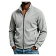 thumbnail image 1 of Men's Full-Zip Polar Fleece Jacket with Zippered Pockets for Cold Outdoor Weather Long Sleeve Stand Collar Jacket, 1 of 6
