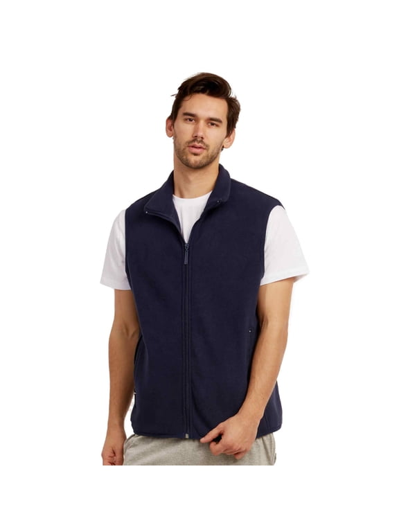 Men's Full-Zip Polar Fleece Vest, Navy XL, 1 Count, 1 Pack