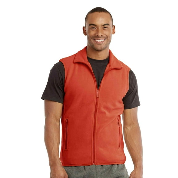 Men's Full-Zip Polar Fleece Vest, Orange 3XL, 1 Count, 1 Pack