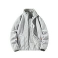 thumbnail image 1 of Men's Full Zip Soft Fleece Jacket Reversible Warm Winter Coat Long Sleeve Thickened Outerwear With Pockets, 1 of 5