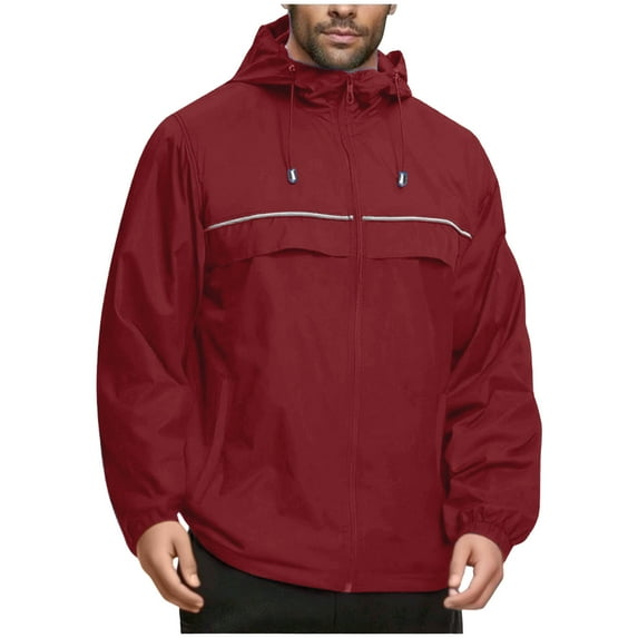 Men's Full Zip Softshell Jackets Waterproof Windbreaker Jacket Spring Hooded Long Sleeve Shirts Outdoor Breathable Raincoat for Climbing