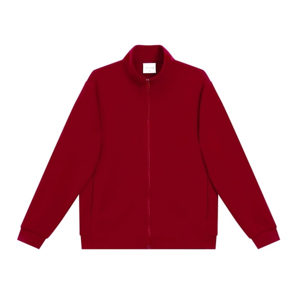 Men's Full Zip Sweatshirt Jacket, Solid Color Long Sleeve Track Top
