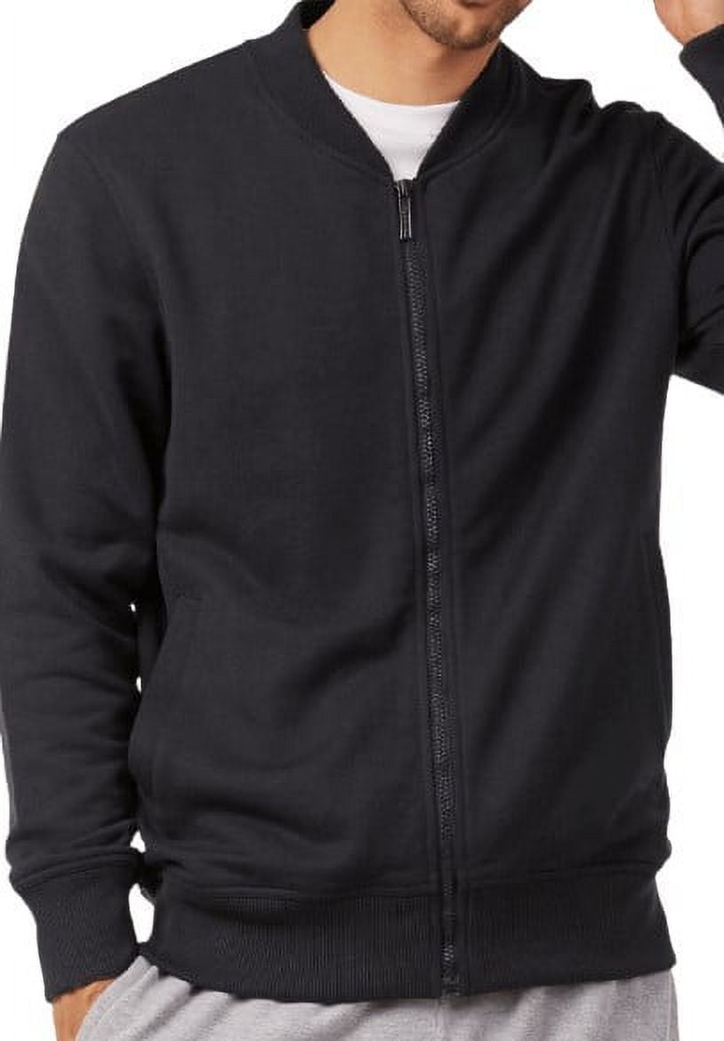 Men's Full-Zip TERRY Bomber Jacket, Black S - Walmart.com