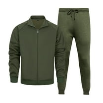 Men's Full Zip Track Suit Set Long Sleeve Jacket and Drawstring Pants Athletic Jogging Sportswear Outfit