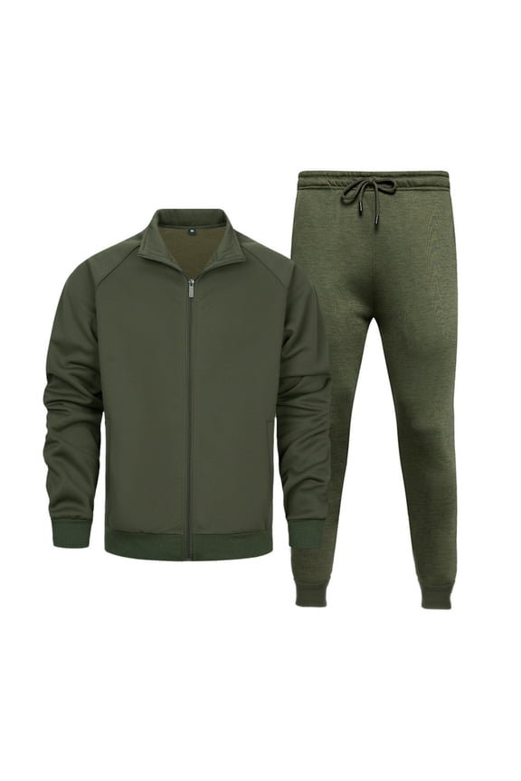 Men's Full Zip Track Suit Set Long Sleeve Jacket and Drawstring Pants Athletic Jogging Sportswear Outfit