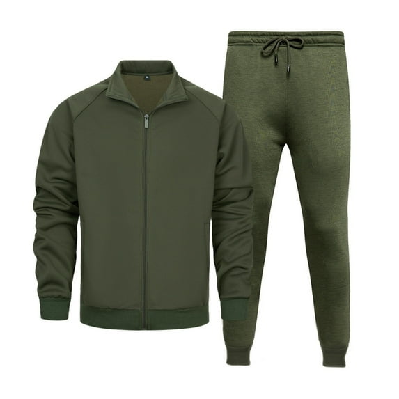 Men's Full Zip Track Suit Set Long Sleeve Jacket and Drawstring Pants Athletic Jogging Sportswear Outfit