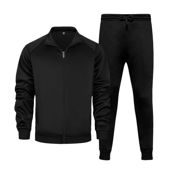 Men's Full Zip Track Suit Set Long Sleeve Jacket and Drawstring Pants Athletic Jogging Sportswear Outfit