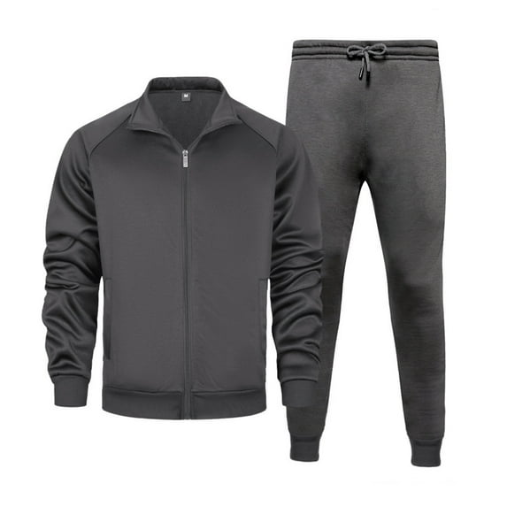 Men's Full Zip Track Suit Set Long Sleeve Jacket and Drawstring Pants Athletic Jogging Sportswear Outfit