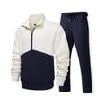 thumbnail image 1 of Men’s Full Zip Track Suit Set with Stand Collar Long Sleeve Jacket and Drawstring Waist Pants for Casual Sportswear, 1 of 4