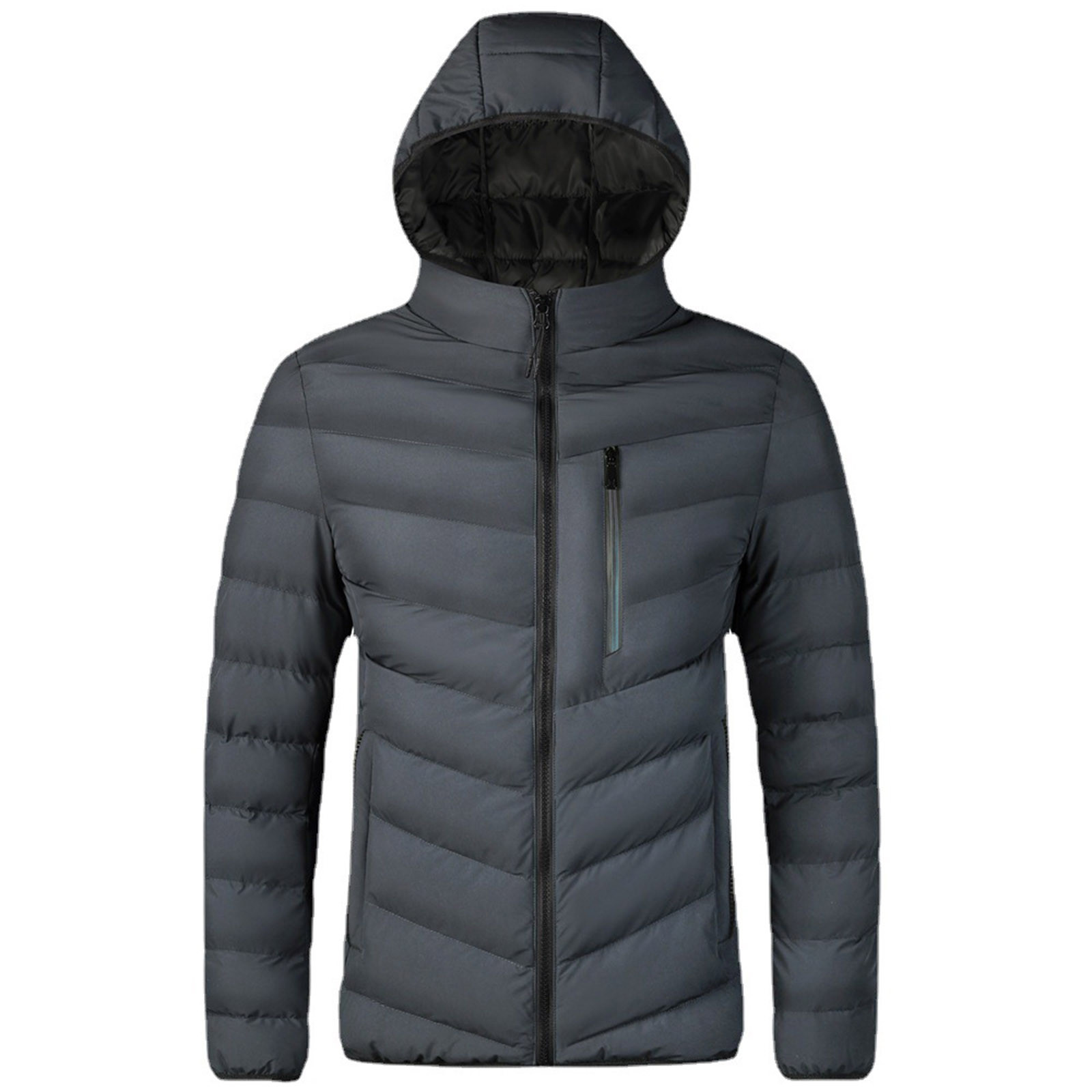 Men s Full Zip Two Way Zipper down Coats Quilted Lined Winter down Jacket for Men Coats With Winter Jacket Extra Pockets Long down Coat Warm Dress Coats for Men Walmart