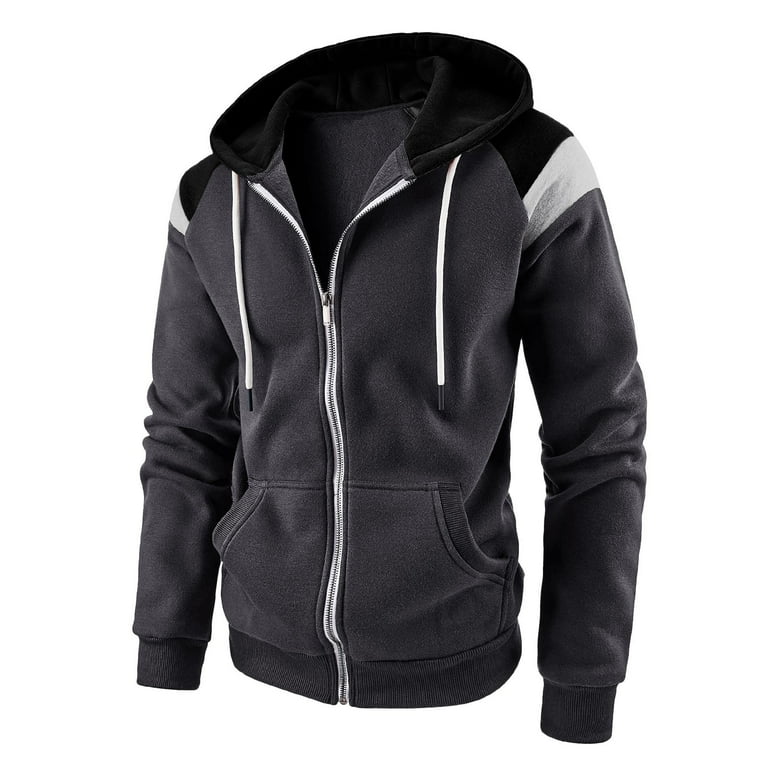 Color blocked zip up hooded sweatshirt hotsell