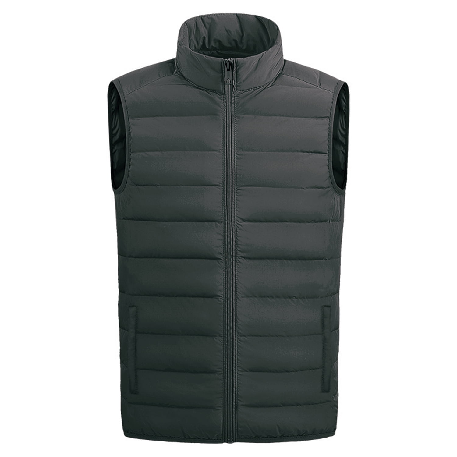 Men's Full Zip Warm Puffer Vest Jacket, BSY18 Black, 2XL - Walmart.com