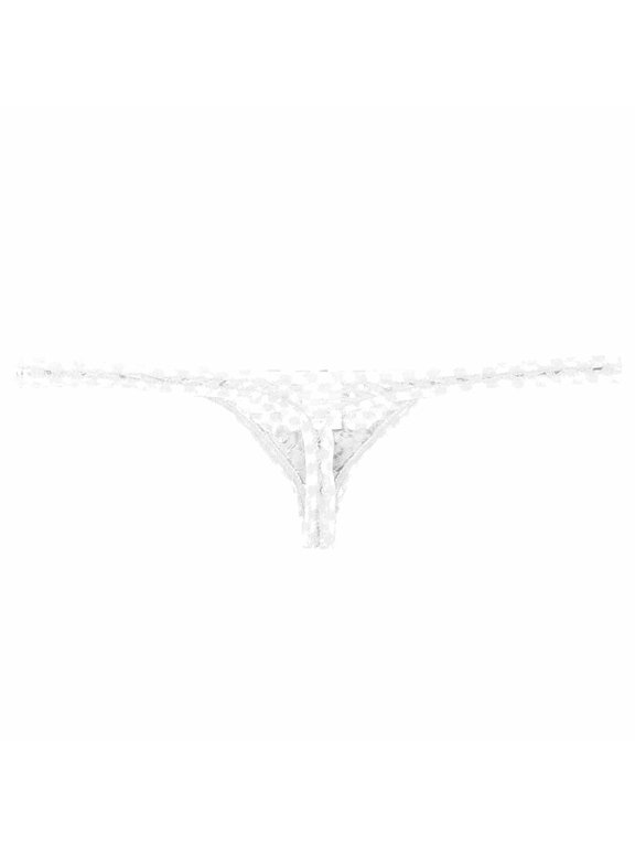 Men's Fully Transparent Breathable Sexy And Checkered Hollow Thong