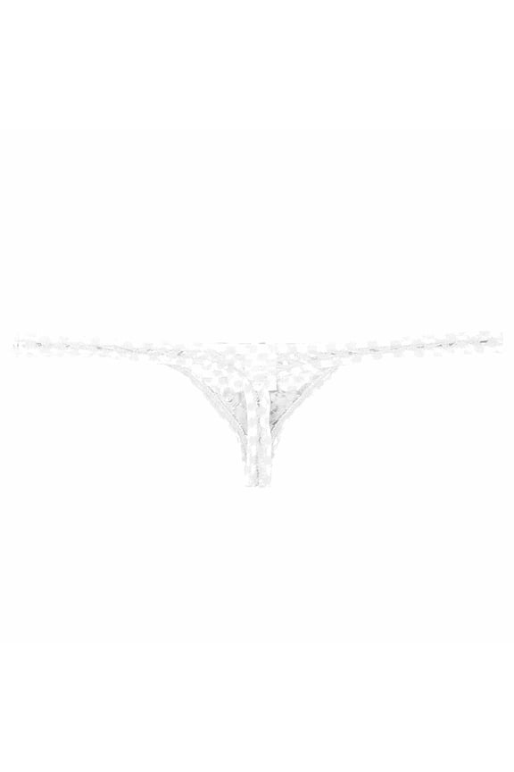 Men's Fully Transparent Breathable Sexy And Checkered Hollow Thong