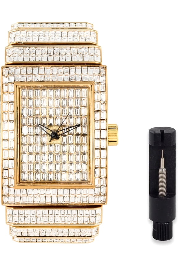 Men's Fully d Out Rectangle Watch, 40mm Case