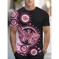 thumbnail image 1 of Men's Fun Butterfly Pattern T-Shirt, Cartoon Butterfly Printed Short Sleeve Crew Neck, Cute and Humorous 3D Digital Printed T-Shirt, 1 of 3
