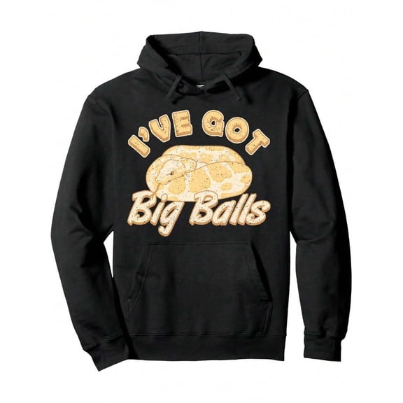 Men's Fun 'I Have Boldness' Banana Python Pattern Hoodie - Black Pullover Sweatshirt With Front Print Design, Regular Fit Casual Style, Machine Washable, Suitable For Daily Wear And Party Outfits